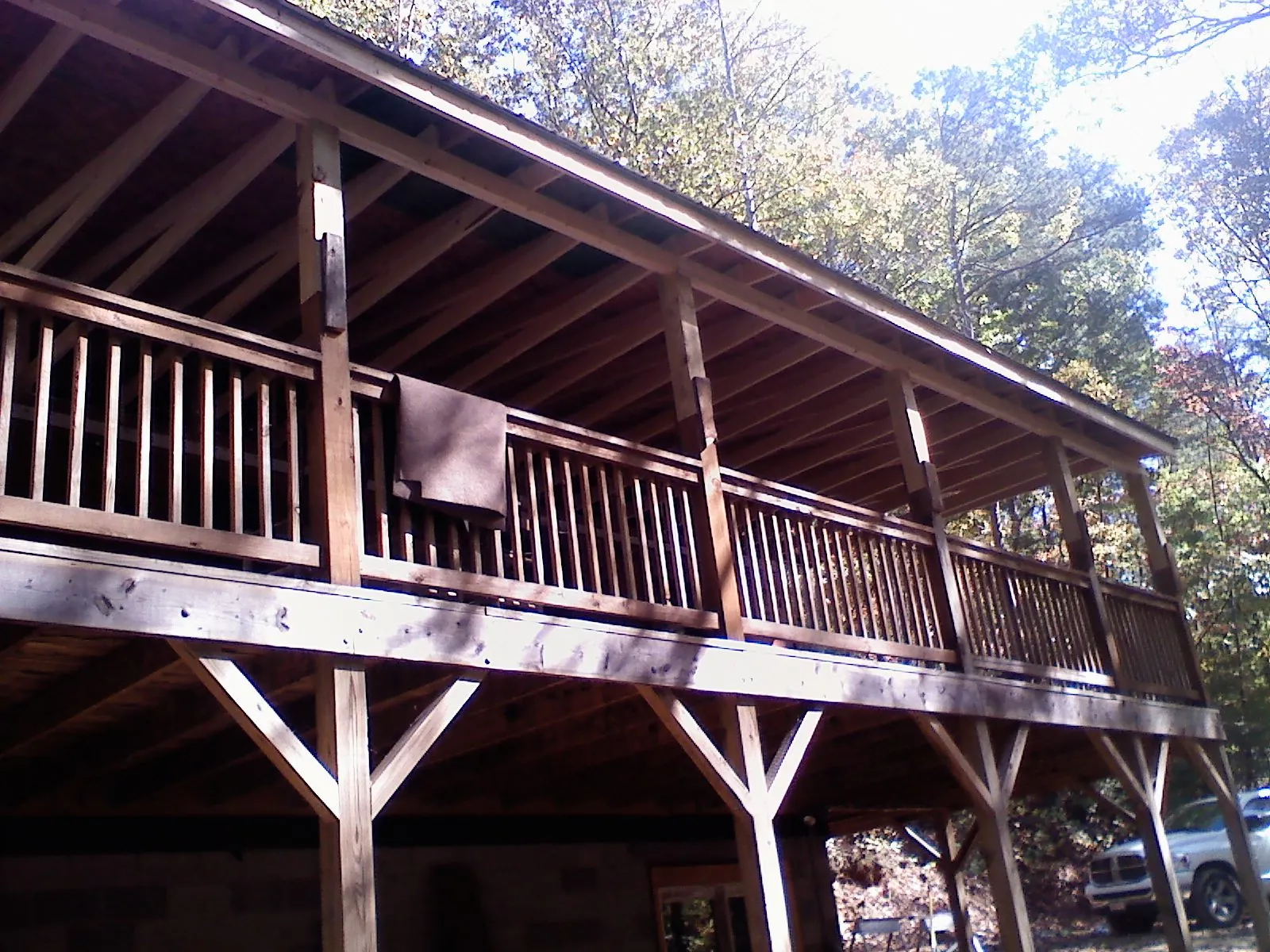 Timber framing under a new elevated porch and deck — Roof Leak Repair in Divide by Roofing Brothers